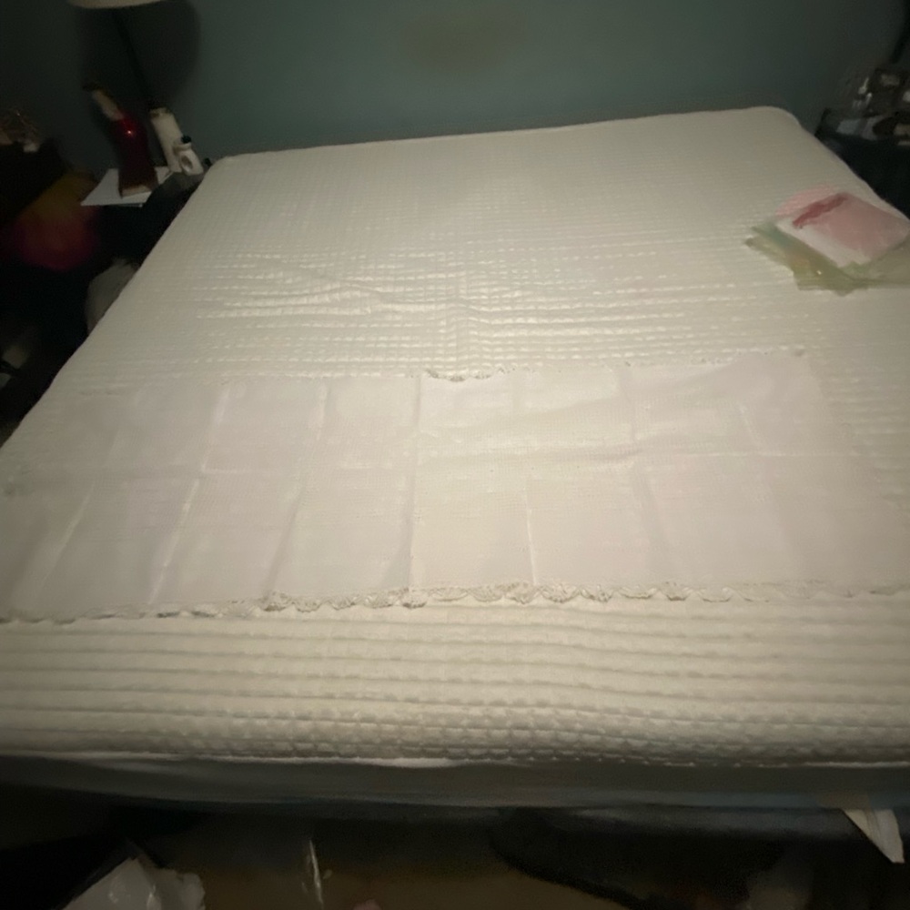 Handmade 19 x 57 table runner white
